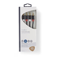 NEDIS GOLD AUX Kabel | 2x RCA m - 2x RCA m | 2.0 m | Pozlaćeni konektori | Crni 3 cabw24200at20 2