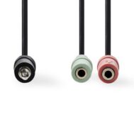 NEDIS Audio Kabel | 3.5 mm Muški - 2x 3.5 mm Ženski | 0.2 m | Crni 4 cagp22150bk02 3