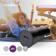 NEDIS USB Auto Punjač | 1x USB Type-C Utor | 3.0 A | 20W | PD | Crni 7 ccpd20w101bk 6