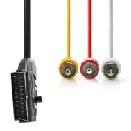 NEDIS Scart Kabel | Scart m - 3x RCA m | Prekidač | 2.0 m | Crni
