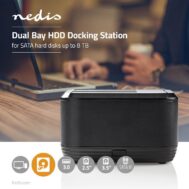 NEDIS USB 3.0 SATA III Dual Bay Docking Station za HDD i SSD | USB 3.2 Gen1 7 hddudb3200bk 6