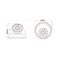 Megasy Dome IP kamera, Sony IMX322 CMOS, 3.6mm, 1920x1080@25fps, PoE, IP20