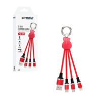 SYROX USB Kabel 3-u-1 | USB A - USB Type-C, Micro USB, Lightning | 2.0 A 1 sx c90 red