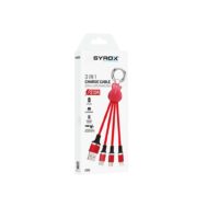 SYROX USB Kabel 3-u-1 | USB A - USB Type-C, Micro USB, Lightning | 2.0 A 3 sx c90 red 2