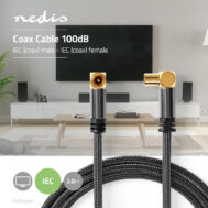 Koaksijalni Kabel S Kutnim RF Konektorima | RF M - RF Ž | 2.0 m | GOLD | NEDIS 2 cstb40015wt201 1