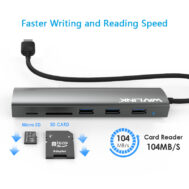 USB 3.0 Hub | USB A m | 3x USB A 3.0, 1x SD Card, 1x Micro SD, 1x DC | WAVLINK 3 wl uh3047r 2