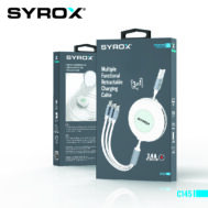 SYROX Kabel Na Uvlačenje | USB A - 2x Type-C, Lightning | 2.4 A | 112 cm 3 sx c145 4