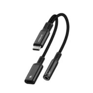 SYROX Adapter | USB Type-C M na USB Type-C Ž i AUX 3.5mm Ž | 10cm 2 sx dt40t ta 1