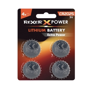 CR2025 Dugmasta Baterija | 3V | Pakiranje 4 kom | REXER 1 rxba2 20254p
