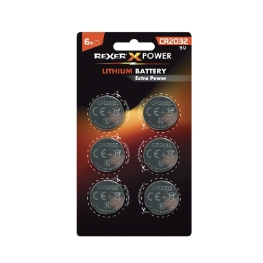 CR2032 Dugmasta Baterija | 3V | Pakiranje 6 kom | REXER 1 rxba2 20326p