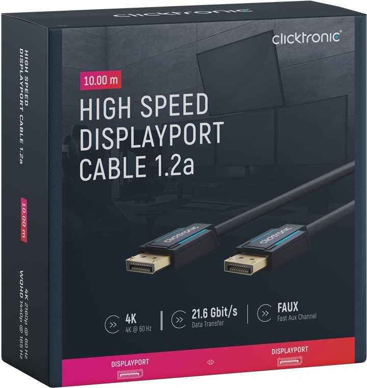 Displayport Kabel | 4K@60Hz | 21.6 Gbps | 10m | CLICKTRONIC 5 wt 70715 4