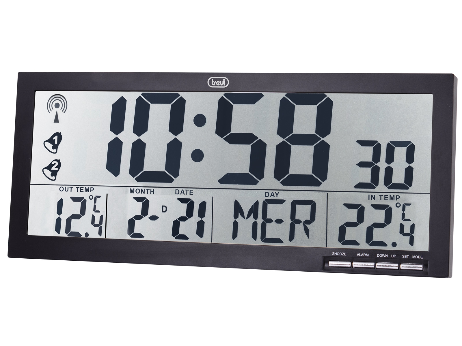 Radijski Kontrolirani Zidni Sat s Meteo Stanicom | Zaslon 33cm | TREVI 2 trv0m353000 1