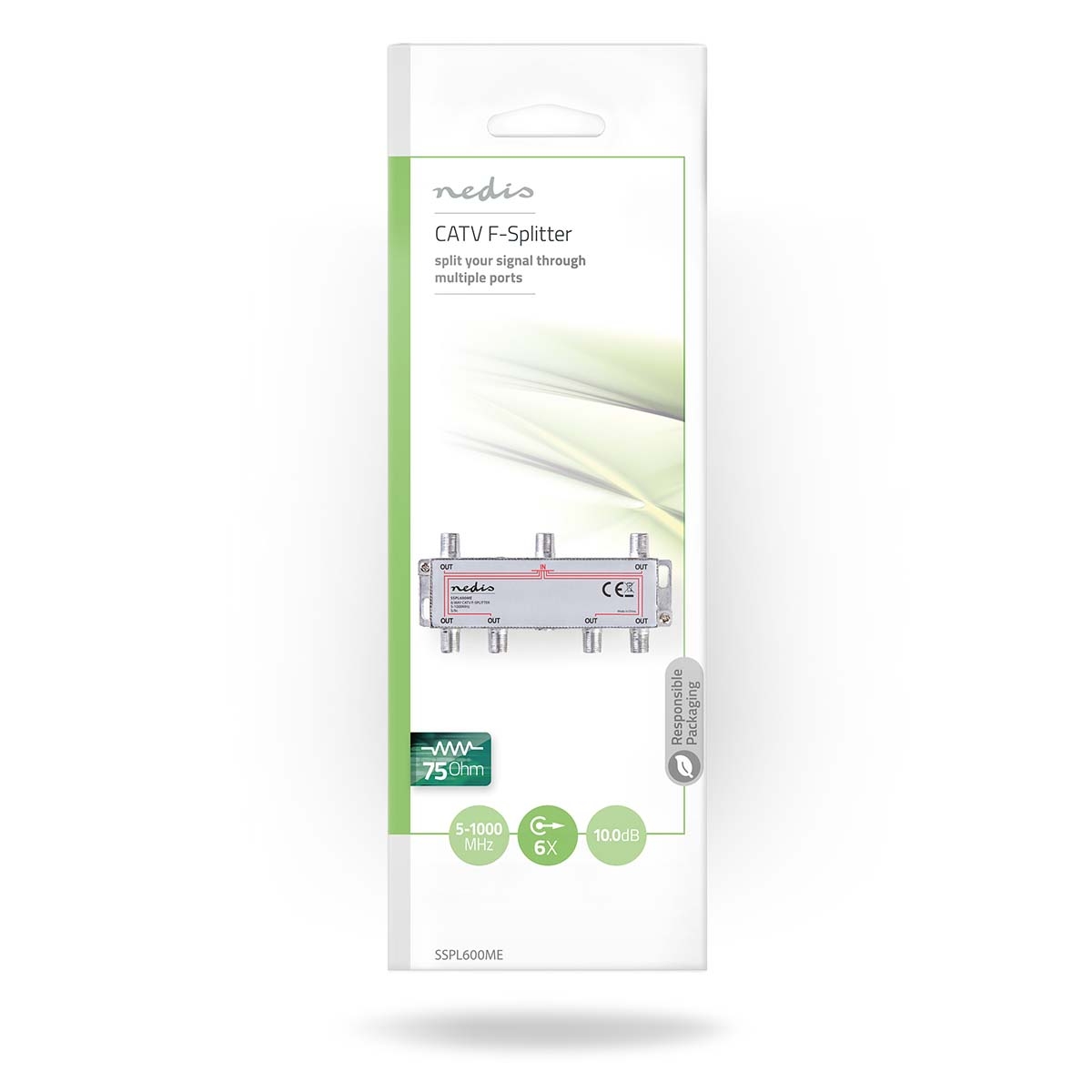 NEDIS F-razdjelnik, 1 ulaz -> 6 izlaza, 5-1000 MHz 3 sspl600me 2