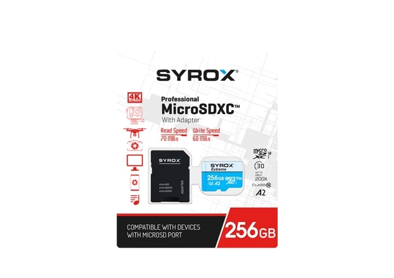 Micro SD Memorijska Kartica sa SD Adapterom | 256 GB | SYROX 2 sx mc256 1