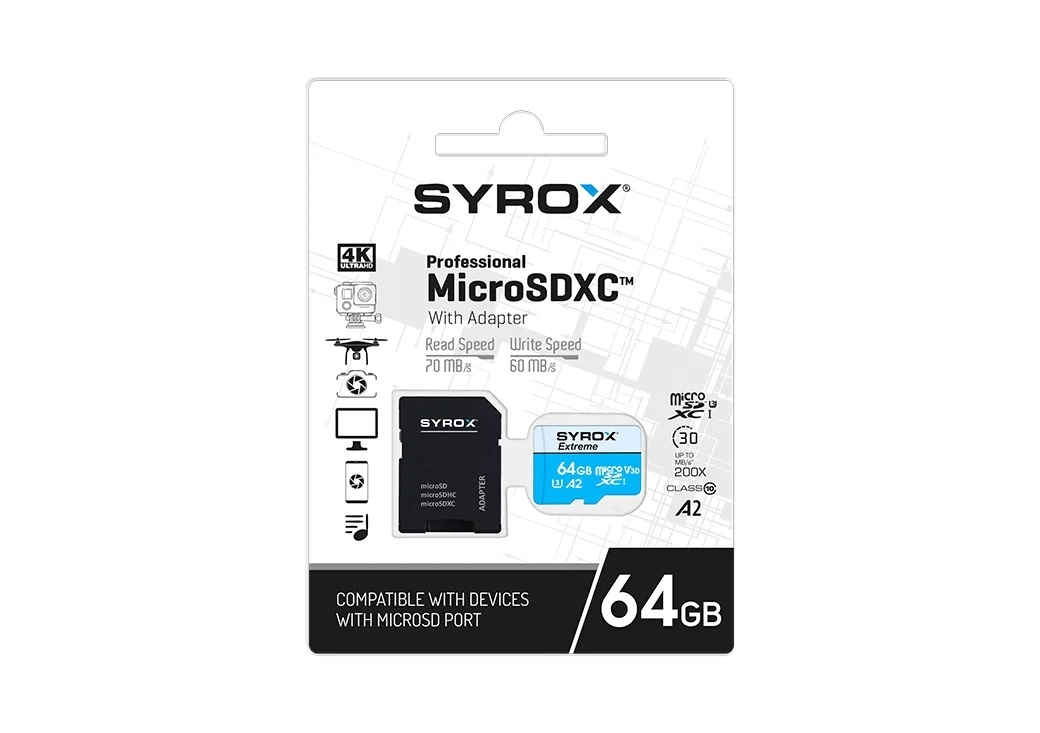 Micro SD Memorijska Kartica sa SD Adapterom | 64 GB | SYROX 2 sx mc64 1