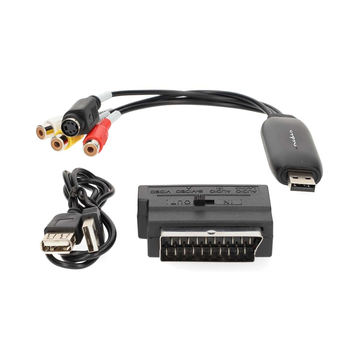 Video Grabber | USB 2.0 | Scart, RCA, S-VHS | NEDIS 2 vgrru101bk 1