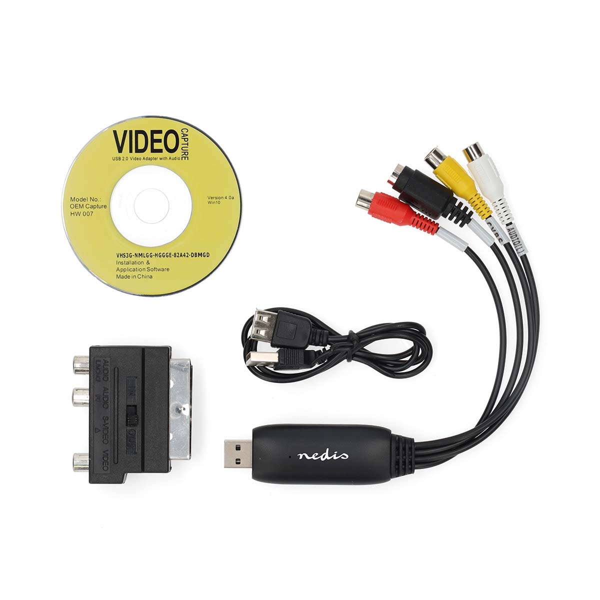 Video Grabber | USB 2.0 | Scart, RCA, S-VHS | NEDIS 6 vgrru101bk 5