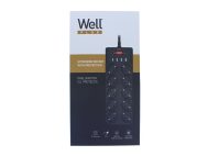 Produžni Kabel s Prenaponskom Zaštitom | 10x Šuko | 3x USB-A | 1x USB-C | WELL 8 exts 10s2m prot 3