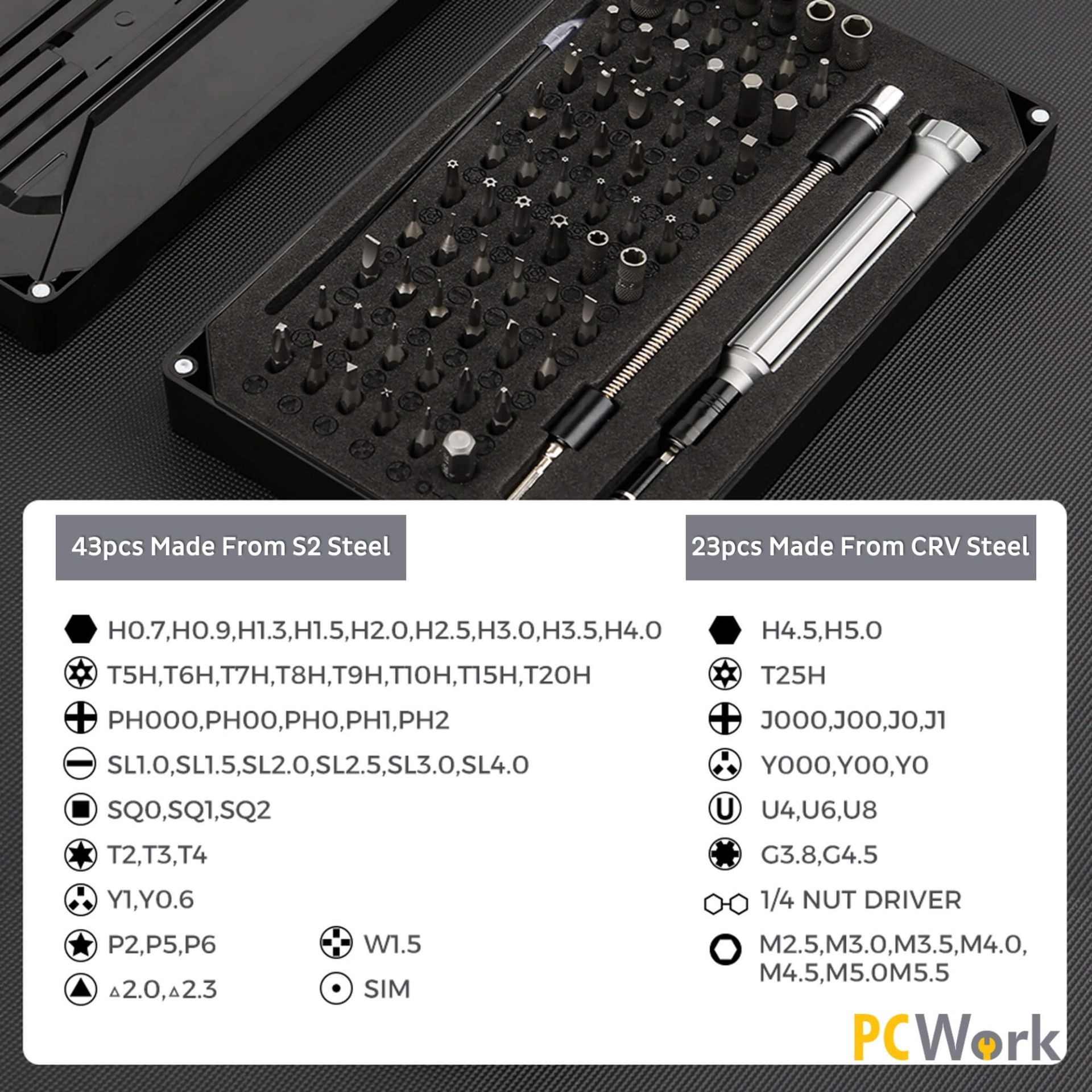 Set Preciznog Alata | PREMIUM | 89 komada | Torba | PC Work 3 pcw08j 2