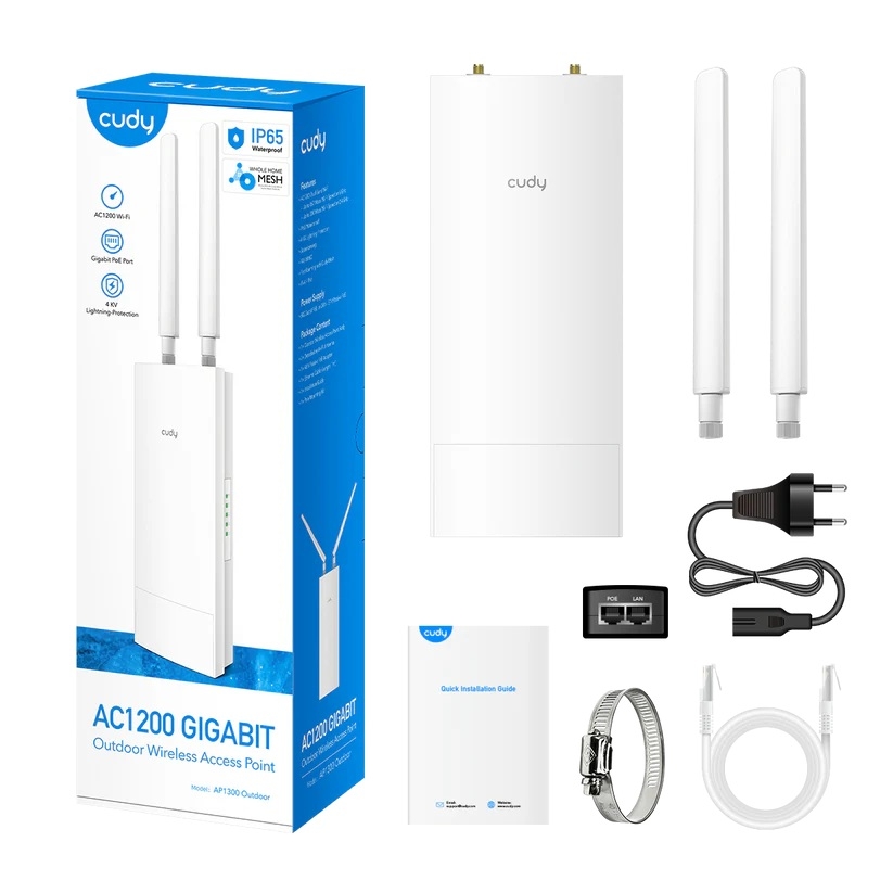 WiFi Outdoor Access Point | Gigabit | Mesh | Dual Band | PoE | AC1200 | CUDY 4 cd ap1300out 3