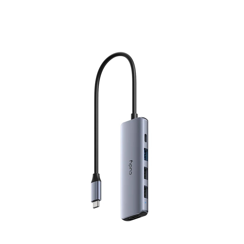 USB Type-C Hub 5-u-1 | 3x USB-A, 1x USB-C PD 100W, 1x HDMI 4K@30Hz | Cudy 1 cd uh405