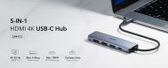 USB Type-C Hub 5-u-1 | 3x USB-A, 1x USB-C PD 100W, 1x HDMI 4K@30Hz | Cudy 11 cd uh405 3