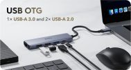 USB Type-C Hub 5-u-1 | 3x USB-A, 1x USB-C PD 100W, 1x HDMI 4K@30Hz | Cudy 12 cd uh405 4