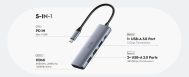 USB Type-C Hub 5-u-1 | 3x USB-A, 1x USB-C PD 100W, 1x HDMI 4K@30Hz | Cudy 14 cd uh405 6