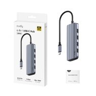 USB Type-C Hub 6-u-1 | 4x USB-A 3.2, 1x USB-C PD 100W, 1x HDMI 4K@30Hz | Cudy 13 cd uh500 3