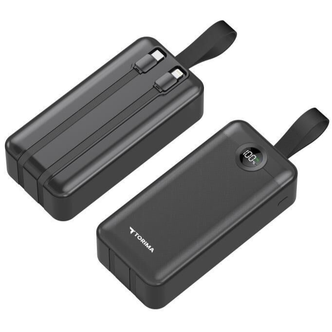 Power Bank | 30.000 mAh | Brzo Punjenje | Type-C i Lightning Kabel | TORIMA 1 trm 1035 black