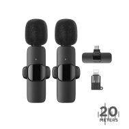 Bežični Lavalier Mikrofon - Set 2 kom | Adapter Type-C, Lightning | TORIMA