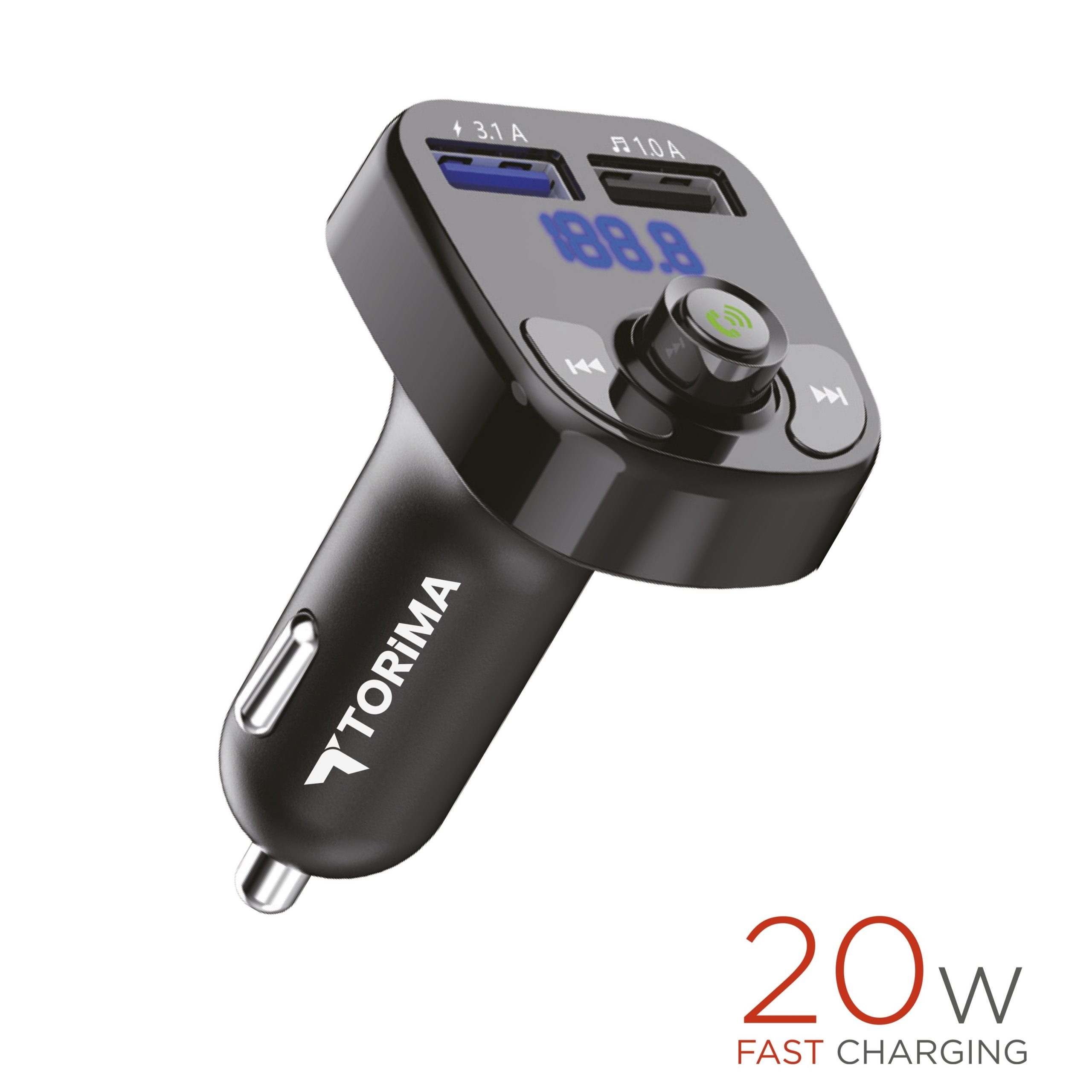 Bluetooth FM Transmiter | 2x USB A | Micro SD | 20W | TORIMA 1 trm x8 scaled