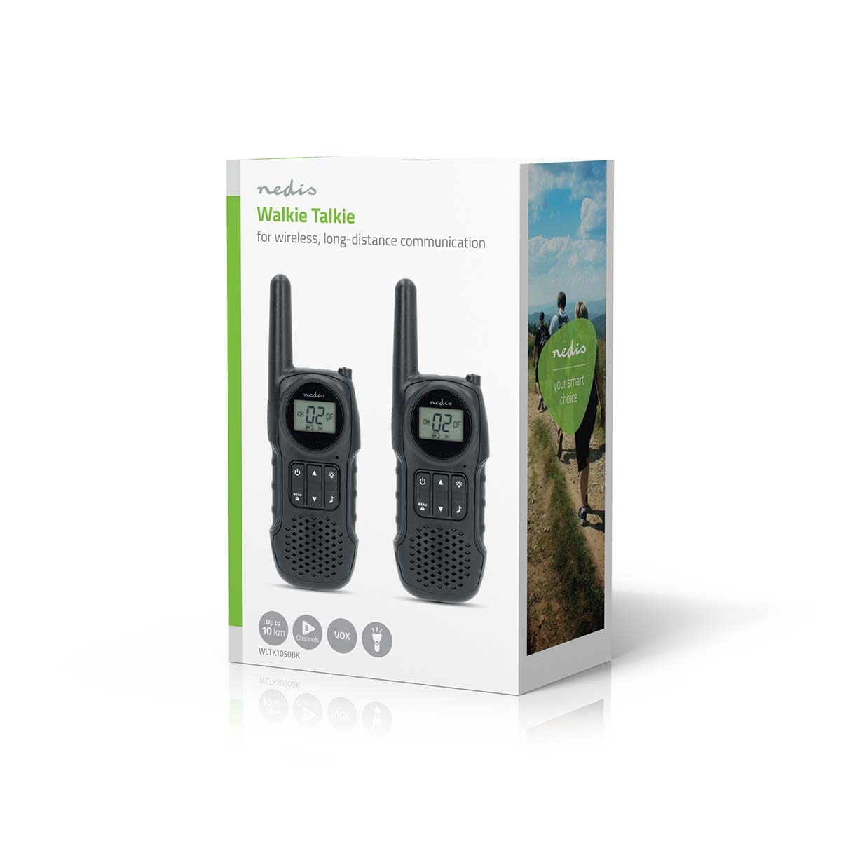 Walkie Talkie | Domet do 10 km | Punjive Baterije | Set 2 kom | NEDIS 7 wltk1050bk 6
