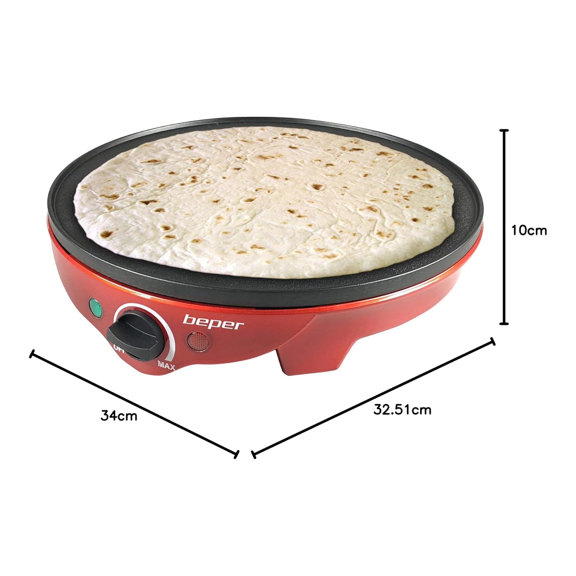 Uređaj za Palačinke | 30 cm | 130W | Bez Lijepljenja | Beper 5 bp bt.700y 4