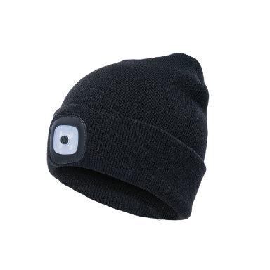 Zimska Kapa s Punjivom LED Lampom | Crna | REXER 1