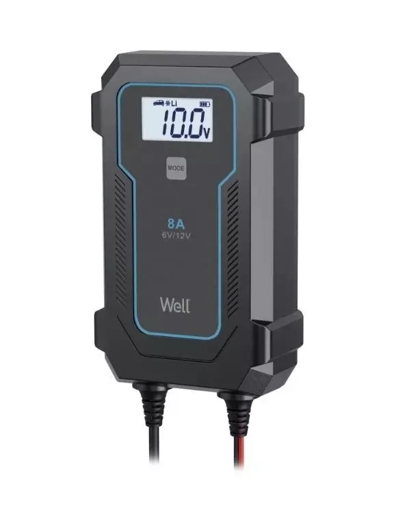Punjač Olovnih i LiFePO4 Baterija | 6V 4A | 12V 8A | S Mikroprocesorom | WELL 2 char car cbc08 1