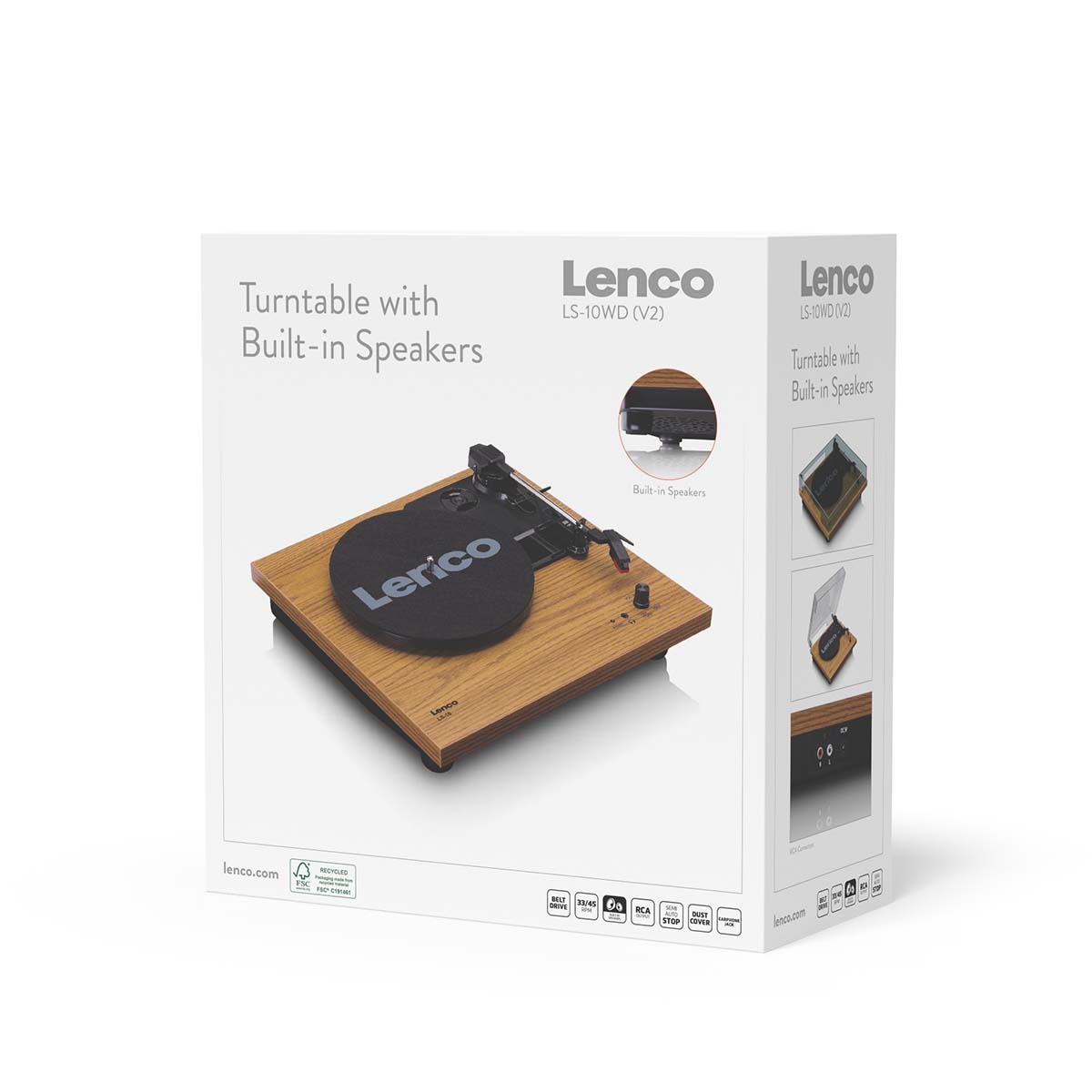 Gramofon | Ugrađeni Zvučnici | 33 RPM i 45 RPM | Svjetlo Drvo | LENCO 11 ls 10wd 10