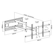 TV Nosač | 43 - 80 inča | Full Motion | 50 kg | 101 cm od Zida | UNITRONIC 6 jl42868 2