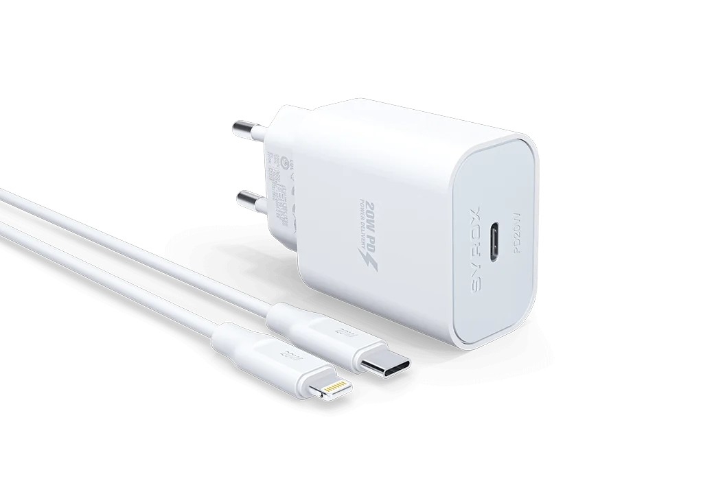 SYROX Zidni iPhone Punjač | 20W PD | Kabel Type-C na Lightning 1m 2 sx pd20l 1
