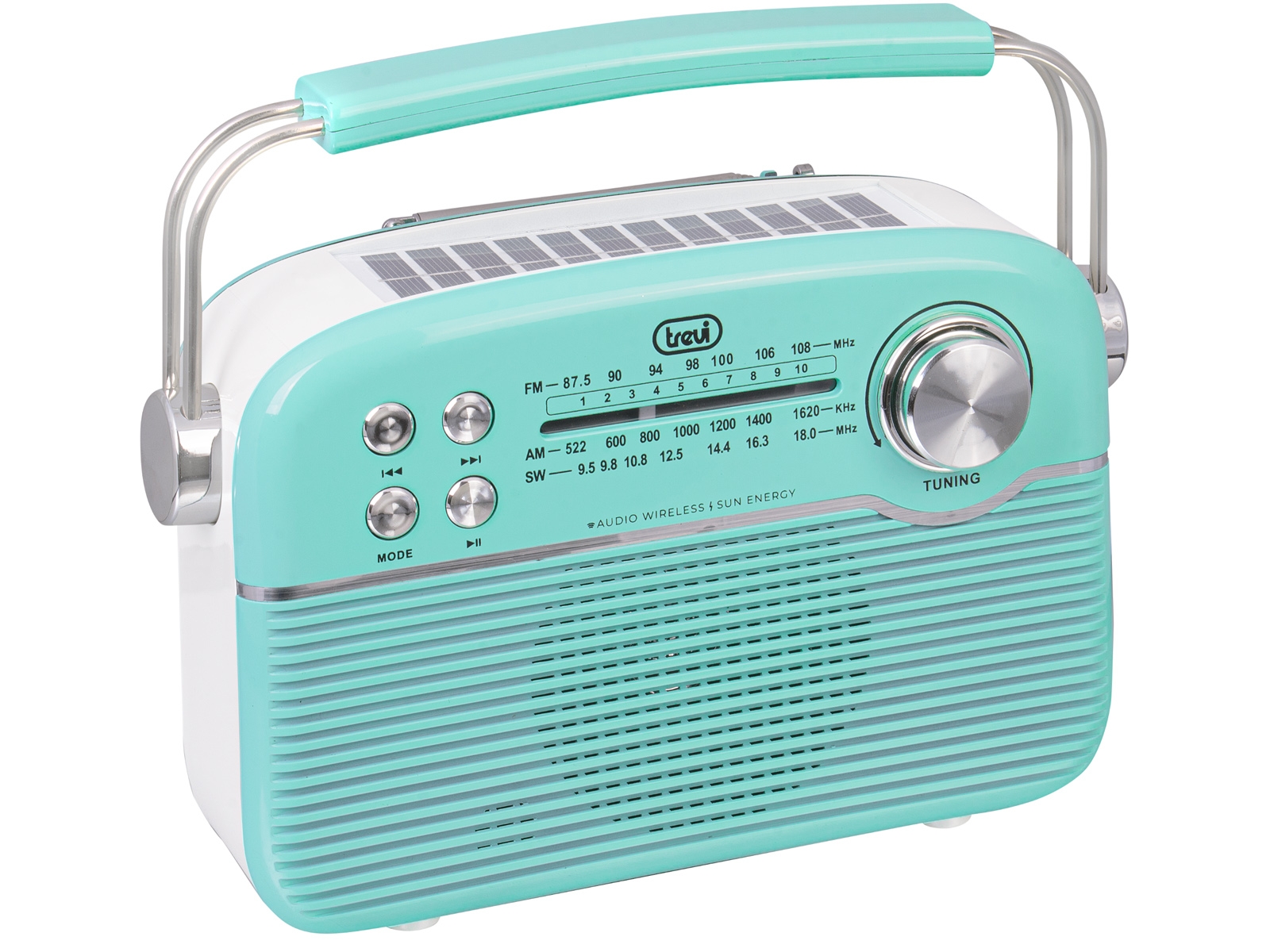 Prijenosni Solarni Radio Prijemnik | Bluetooth | USB | SD | Zeleni | TREVI 2 trv0ra7f5003 1