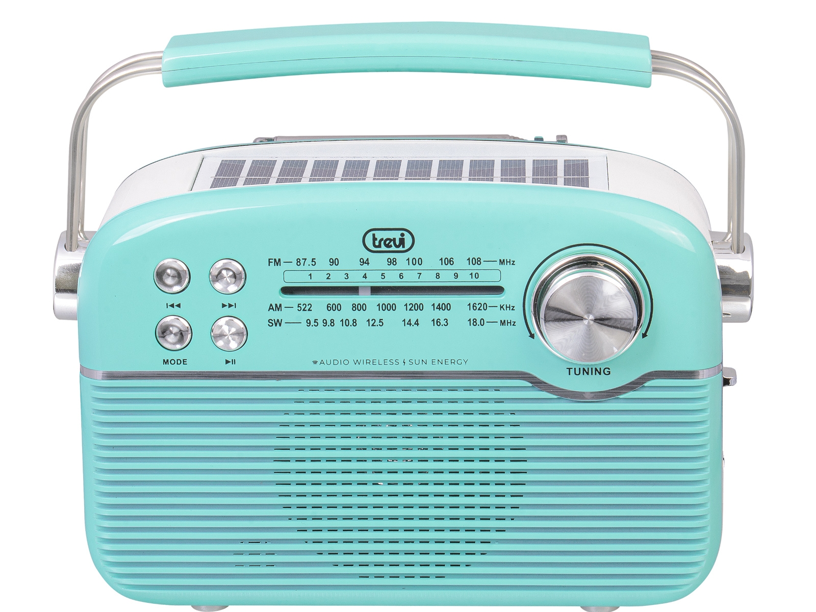 Prijenosni Solarni Radio Prijemnik | Bluetooth | USB | SD | Zeleni | TREVI 3 trv0ra7f5003 2