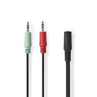 Audio Kabel | 2x 3.5 mm M - 3.5 mm Ž | 0.20 m | Box Pack | NEDIS