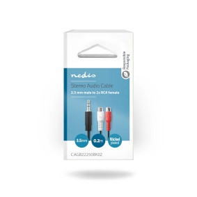 Audio Kabel | 3.5mm M - 2x RCA Ž | 0.20 m | Box Pack | NEDIS 3 cagb22250bk02 2