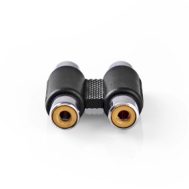 Audio Adapter | 2x RCA Ž - 2x RCA Ž | Stereo | Box Pack | NEDIS 6 cagb24952bk 1