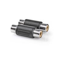 Audio Adapter | 2x RCA Ž - 2x RCA Ž | Stereo | Box Pack | NEDIS 7 cagb24952bk 2