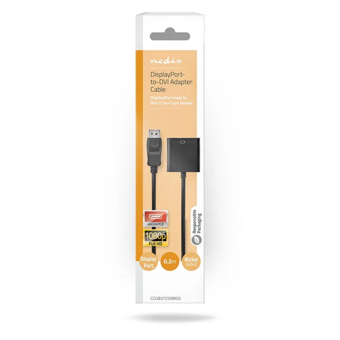 DisplayPort to DVI-I Adapter | DP M - DVI-I Ž | 0.20 m | Box Pack | NEDIS 3 ccgb37250bk02 2