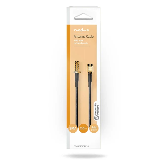 SMA Kabel | SMA M - SMA Ž | Bakar | 2.0 m | Box Pack | NEDIS 1 csgb02010bk20 2