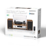 HiFi Stereo Sustav | Gramofon | DAB+ FM Radio | Bluetooth | Drveni | LENCO 14 mc 160wd 6