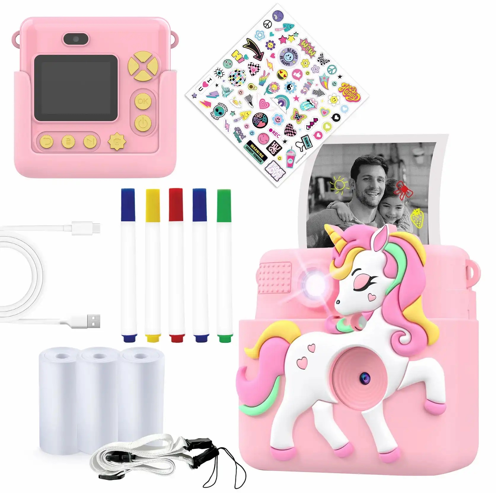 Dječja Kamera s Termalnim Printerom Fotografija | Unicorn Roza | DENVER 6 dv kpc 1363ro 5