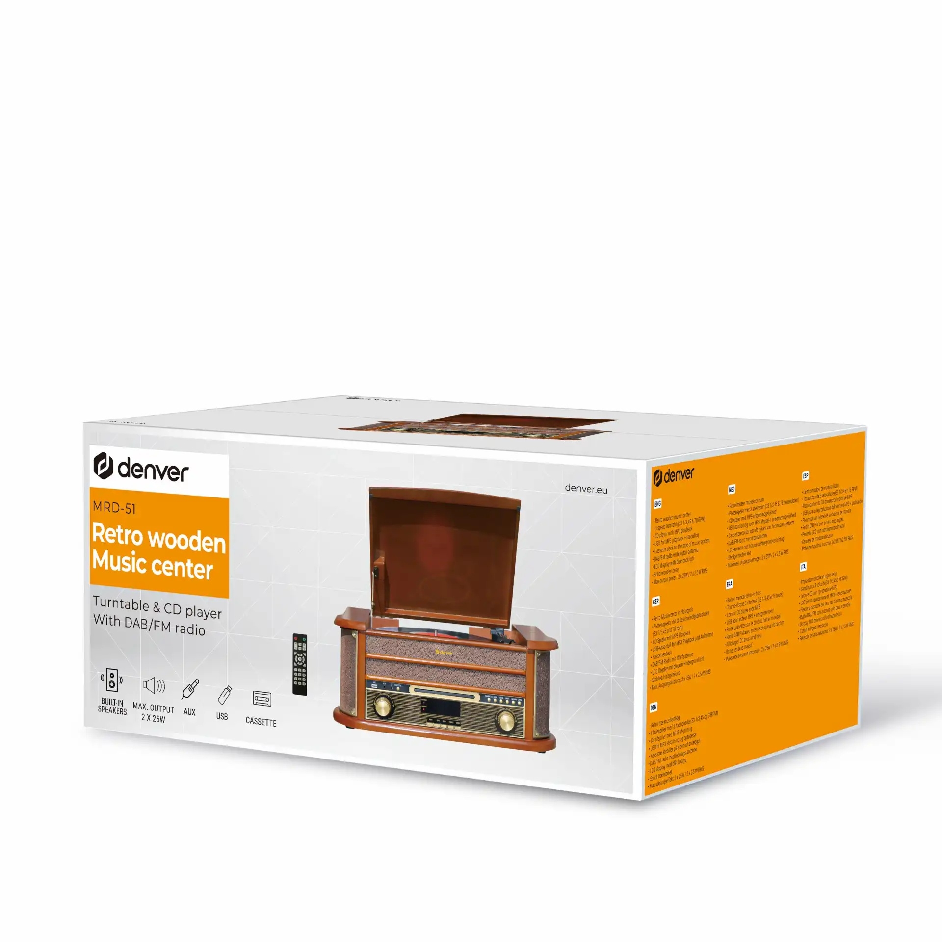 Gramofon | FM i DAB Radio | CD | USB | Kazetofon | DENVER 11 dv mrd 51 10